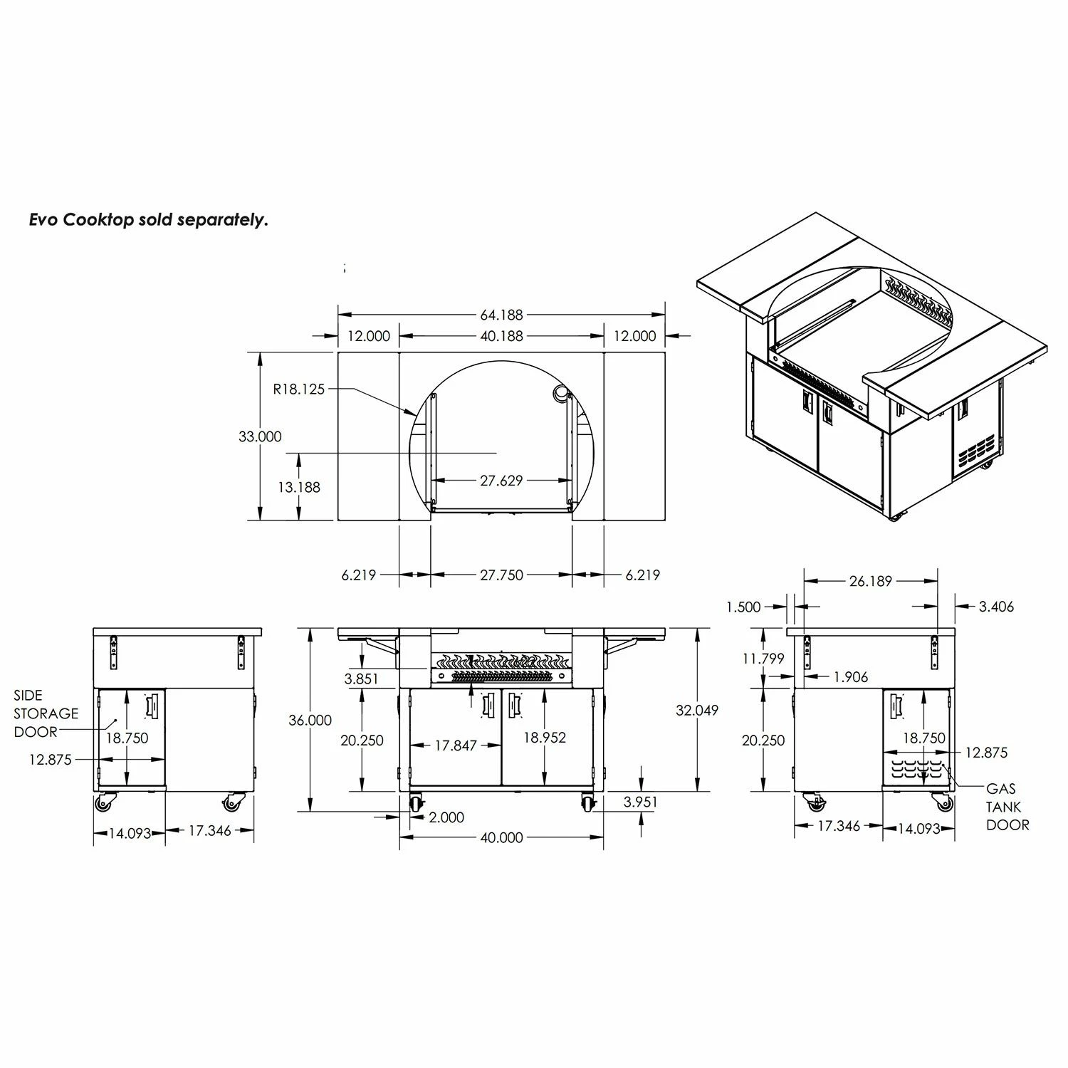 Evo 10-0055-10-0053-30 Affinity 30G Series Flat Top Gas Grill On Cart 7 Evo 10-0055-10-0053-30 Affinity 30G Series Flat Top Gas Grill On Cart - Image 5