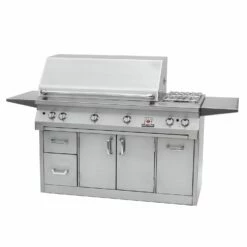 Solaire AGBQ-56 56-Inch Freestanding Grill On 2-Door/3-Drawer Cart With Rotisserie And Dual Side Burner