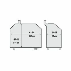 Broil King 67069 Premium Polyester Cover For Smoke XL Pro Pellet Grill -KICKASS GRILLS Sales bk 67069 dimensions a 06 20