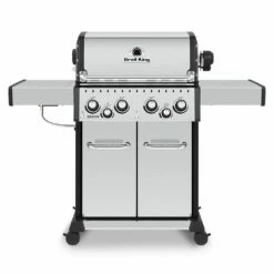 Broil King BR-S490 Baron S490 Pro Stainless Steel Infrared 4-Burner Gas Grill With Rotisserie And Side Burner, 57-Inches