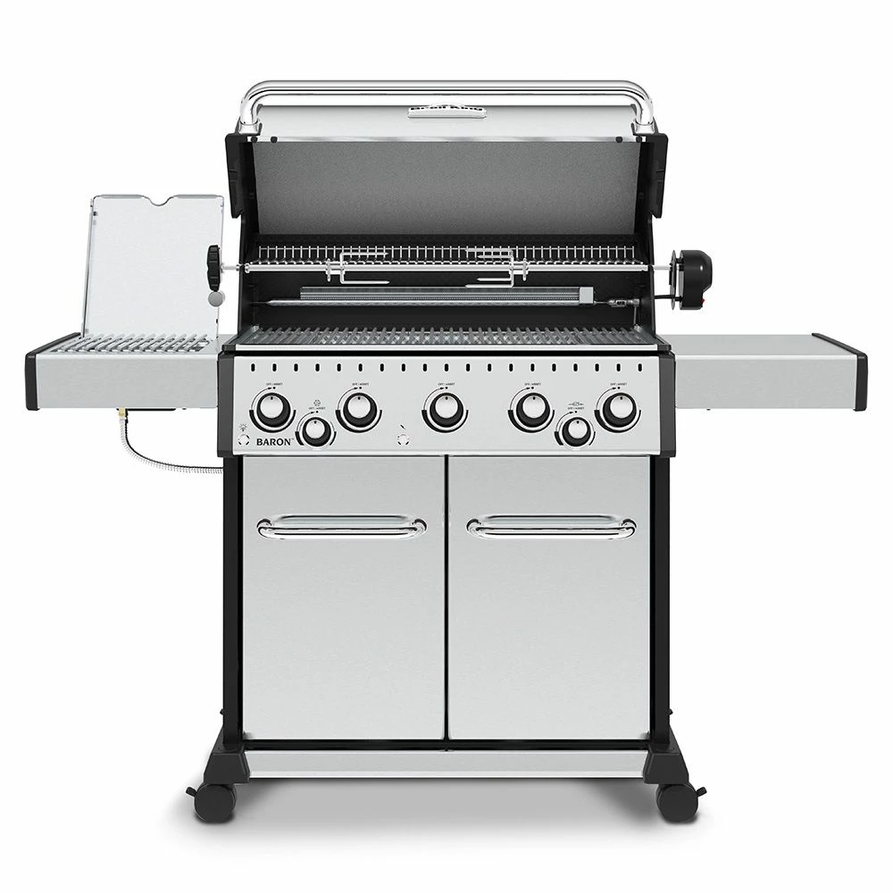 Broil King BR-S590 Baron S590 Pro Stainless Steel Infrared 5-Burner Gas Grill With Rotisserie And Side Burner, 63-Inches 4 Broil King BR-S590 Baron S590 Pro Stainless Steel Infrared 5-Burner Gas Grill With Rotisserie And Side Burner, 63-Inches - Image 2