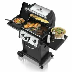 Broil King MON-340 Monarch 340 3-Burner Grill On 2-Wheel Cart With Side Burner, 22-Inches -KICKASS GRILLS Sales bk monarch340 c 06 20