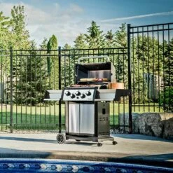 Broil King SIG-390 Signet 390 3-Burner Grill On 2-Wheel Cart With Side Burner, 25.5-Inches -KICKASS GRILLS Sales bk signet390 ls a 06 20