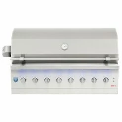 American Made Grills AMG-ENC54 Encore 54-Inch Built-In Dual Fuel Wood And Gas Grill With Infrared Searing Burner And Rotisserie Kit