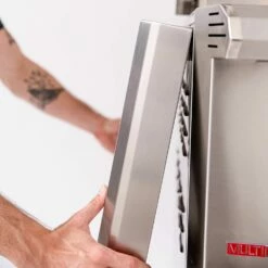 American Made Grills AMG-ENC36-CART Encore 36-Inch Dual Fuel Wood And Gas Grill With Infrared Searing Burner And Rotisserie Kit On Cart -KICKASS GRILLS Sales encfs36 f 04 21