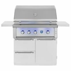 American Made Grills AMG-EST36-CART Estate 36-Inch Gas Grill With Infrared Searing Burner And Rotisserie Kit On Cart