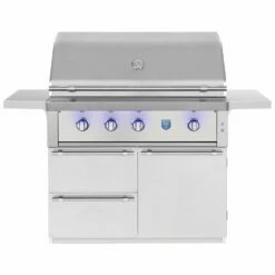 American Made Grills AMG-EST42-CART Estate 42-Inch Gas Grill With Infrared Searing Burner And Rotisserie Kit On Cart