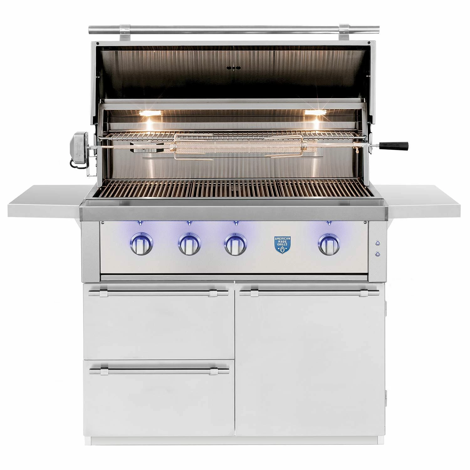 American Made Grills AMG-EST42-CART Estate 42-Inch Gas Grill With Infrared Searing Burner And Rotisserie Kit On Cart 4 American Made Grills AMG-EST42-CART Estate 42-Inch Gas Grill With Infrared Searing Burner And Rotisserie Kit On Cart - Image 2