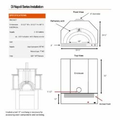 HPC Fire FDP-DINAPOLI/RTF-EI Di Napoli Dual Fuel Wood & Gas Built-In Pizza Oven With DIY Enclosure -KICKASS GRILLS Sales fdp dinapoli specs a 04 21