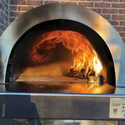HPC Fire FDP-FORNO-EI Forno Dual Fuel Wood & Gas Countertop Glass Tile Pizza Oven On Cart -KICKASS GRILLS Sales fdp forno c 04 21