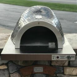HPC Fire FDP-VILLA-EI Villa Dual Fuel Wood & Gas Built-In Glass Tile Pizza Oven