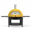 Alfa 5 Pizze 47-Inch Gas Pizza Oven On Black Cart