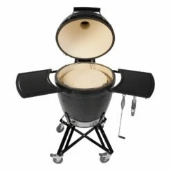 Primo CRC Round Ceramic Charcoal All-In-One Kamado Grill Head On Wheeled Cradle