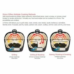 Primo CXLHJ Jack Daniel's Edition Extra Large Oval Ceramic Charcoal Kamado Grill Head -KICKASS GRILLS Sales primo feature split 1 7