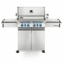 Napoleon PRO500RSIBSS-3 Prestige PRO 500 Gas Grill On Cart With Rotisserie And Side Burner, 28-Inches