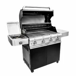 Saber R67CC1117 4-Burner Deluxe Freestanding Infrared Grill With Side Burner, Black, 40-Inches -KICKASS GRILLS Sales r67cc1117 d 02 20