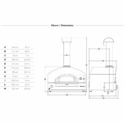 Alfa FXSTONE Stone Large 39-Inch Countertop Wood-Fired Pizza Oven -KICKASS GRILLS Sales stone lp dimensions 01 20