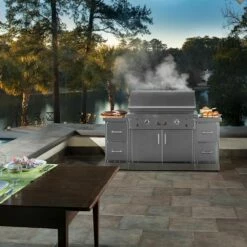 TEC Sterling Patio 2 FR Infrared Gas Grill On Stainless Steel Island, 44-Inches -KICKASS GRILLS Sales stpfr2 isl ls a 06 20