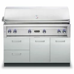 Viking 5 Series Stainless Steel Gas Grill On Stainless Steel Grill Base With ProSear Burner & Rotisserie, 54-Inch (VQGI554BSS)