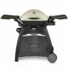 Weber Q2000 Portable Propane Gas Grill With Side Tables On Q Cart (WEB-53060001-WEB-6525)