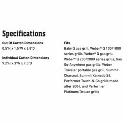 Weber Adapter Hose (WEB-6501) -KICKASS GRILLS Sales web 6501 spec a 05 22