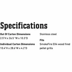 Weber Stainless Steel Folding Front Shelf For SmokeFire EX4 Grill (WEB-7002) -KICKASS GRILLS Sales web 7002 spec a 05 22