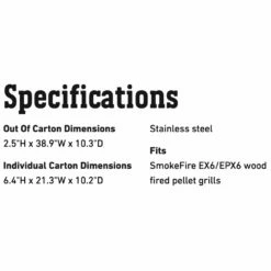 Weber Stainless Steel Folding Front Shelf For SmokeFire EX6 Grill (WEB-7003) -KICKASS GRILLS Sales web 7003 spec a 05 22