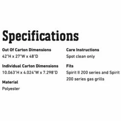 Weber Premium Grill Cover For Spirit And Spirit II 200 Series Grills (WEB-7138) -KICKASS GRILLS Sales web 7138 spec a 05 22