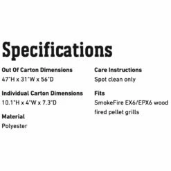 Weber Premium Grill Cover For SmokeFire EX6/EPX6 Grills (WEB-7191) -KICKASS GRILLS Sales web 7191 spec a 05 22