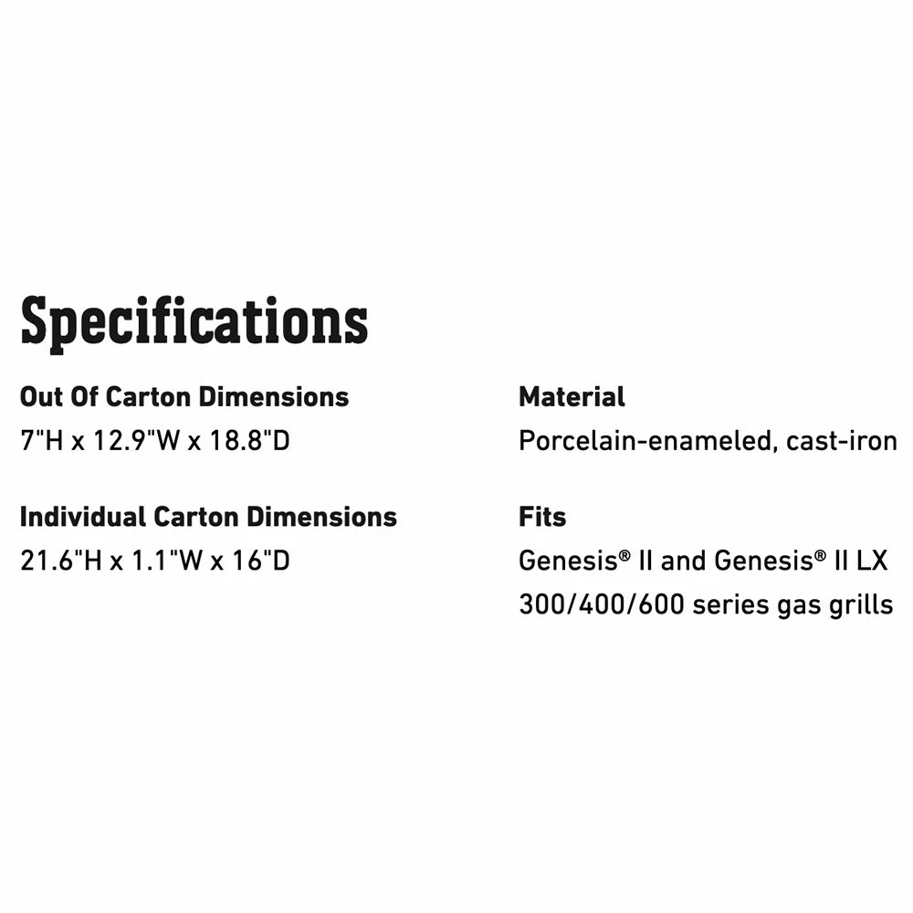 Weber Gourmet BBQ System Sear Grate For Genesis II/LX 300/400/600 Series Grills (WEB-8854) 4 Weber Gourmet BBQ System Sear Grate For Genesis II/LX 300/400/600 Series Grills (WEB-8854) - Image 2